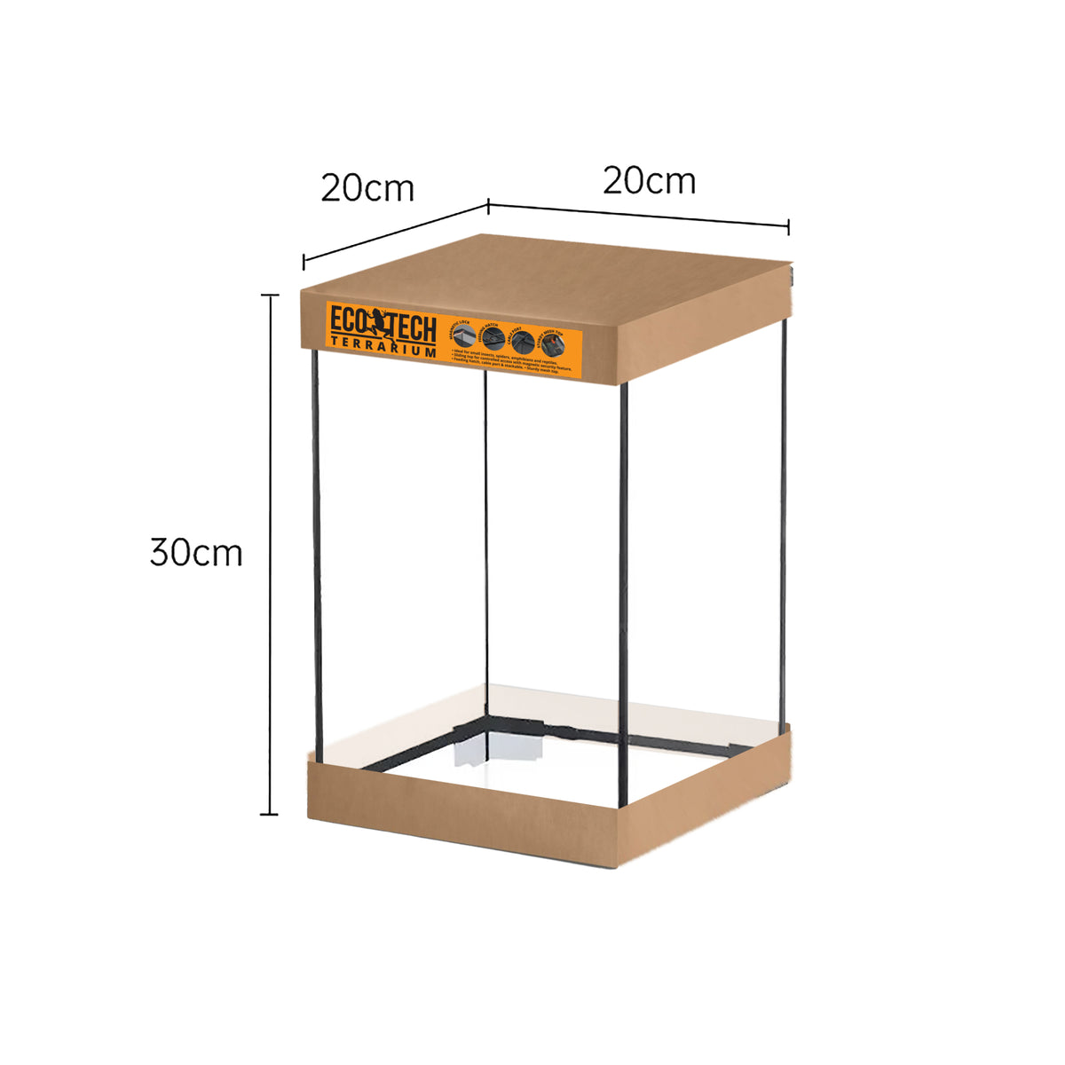 Eco Tech Glass Terrarium - 30 x 20 x 20cm | PeekAPaw Pet Supplies