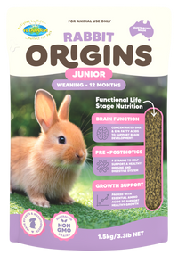 Vetafarm Rabbit Origins Junior 1.5kg bag front of pack