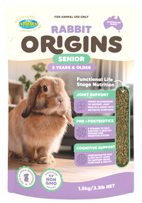 Vetafarm Rabbit Origins Senior 1.5kg bag front of pack