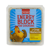 Peters Energy Block with Dried Mealworms 280g pack front for laying hens