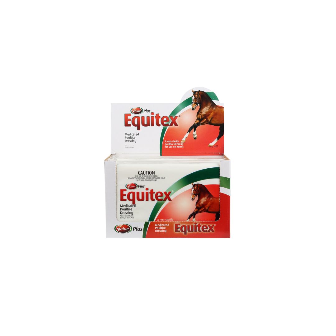 Value Plus Equitex medicated poultice dressing display box