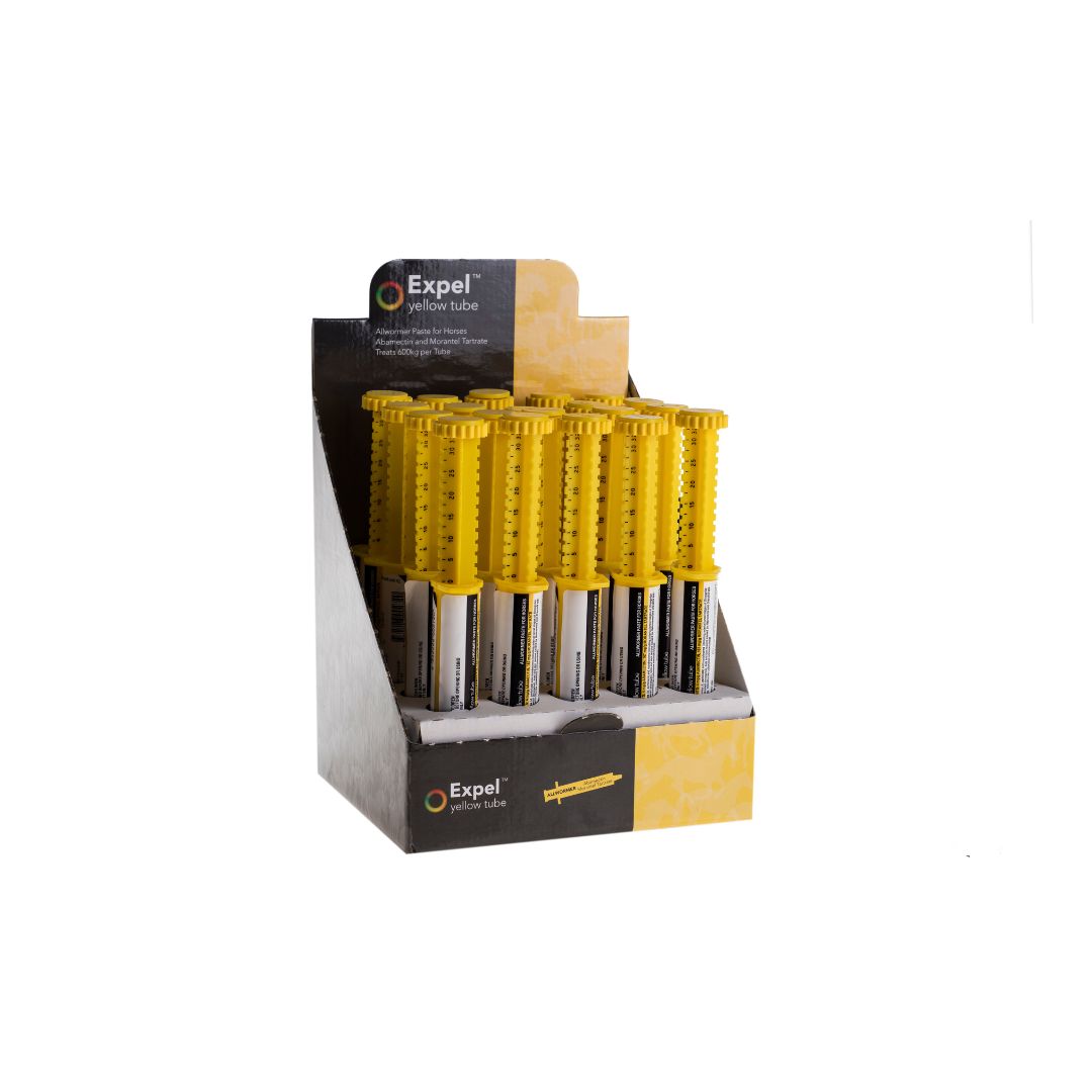 Value Plus Expel yellow tube wormer display box