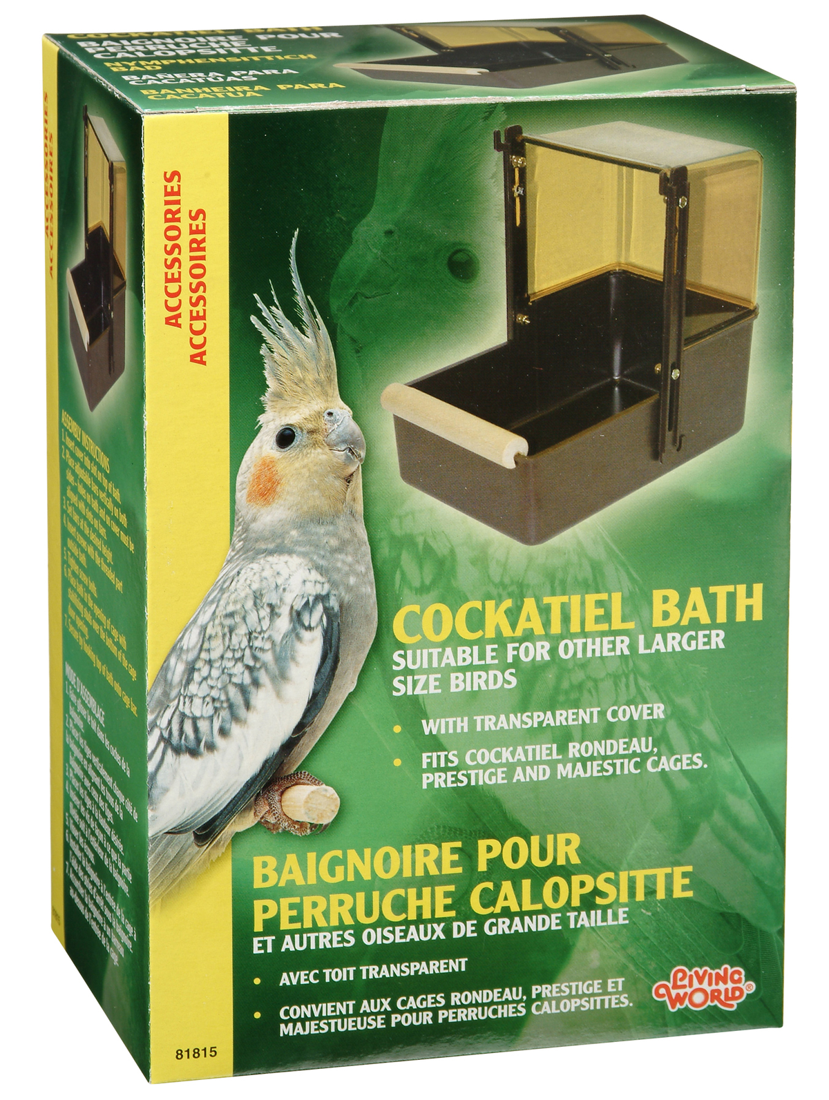 Living World Outside Bird Bath - Large (Cockatiel)