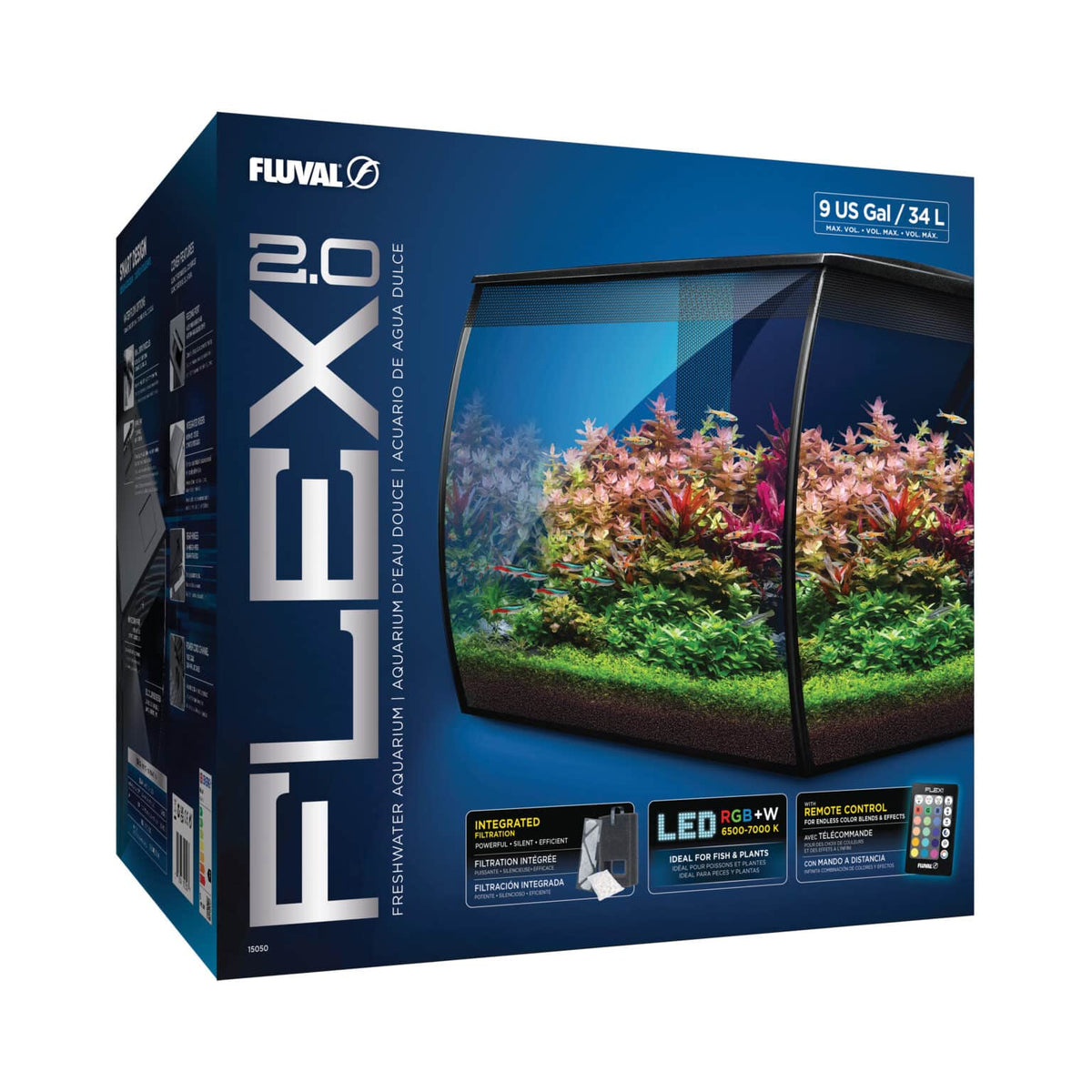 Fluval Flex Aquarium - 34L Black (2.0) | PeekAPaw Pet Supplies
