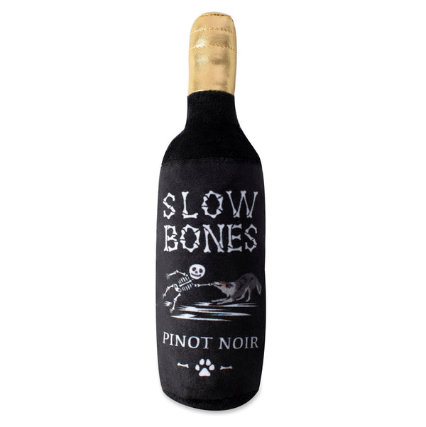 Fringe Studio Halloween Plush Squeaker Dog Toy - Slow Bones Pinot Noir |  PeekAPaw Pet Supplies