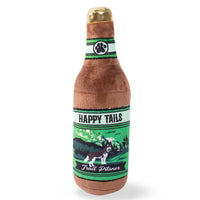 Fringe Studio Happy Tails plush dog toy, brown and green beer bottle with a Pale Pilsner label.