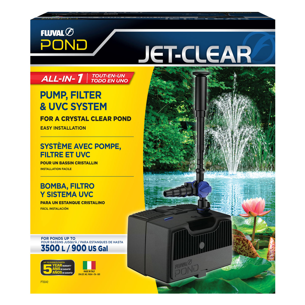Fluval Pond Jet Clear all-in-one pond filter, pump and UVC, 3500