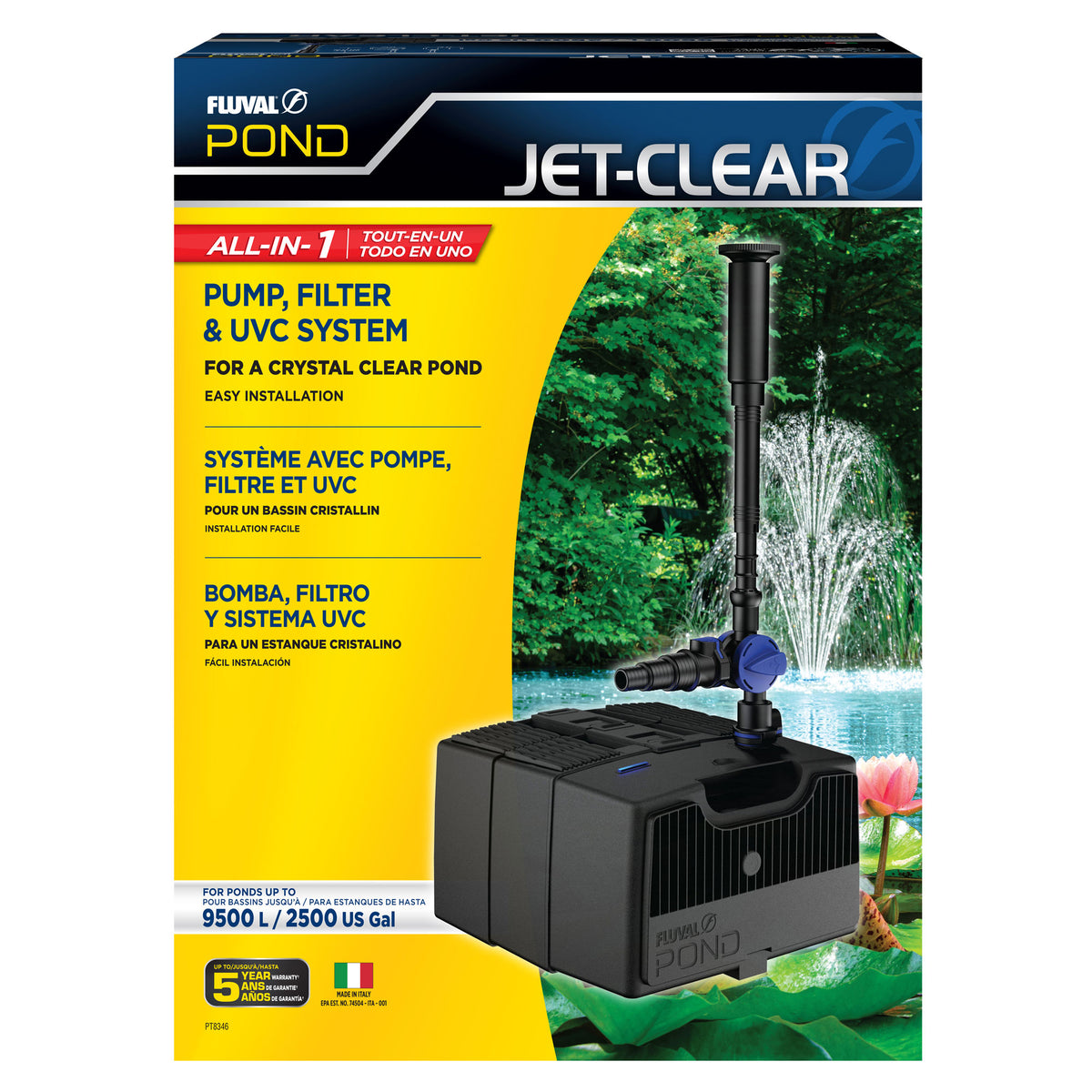Fluval Pond Jet-Flo complete pond filter unit with UV clarifier, 9500