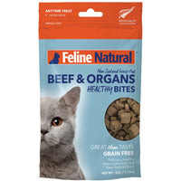 Feline Natural Beef Healthy Bites cat treats — 50g pack of freeze-dried 100% New Zealand grass-fed beef