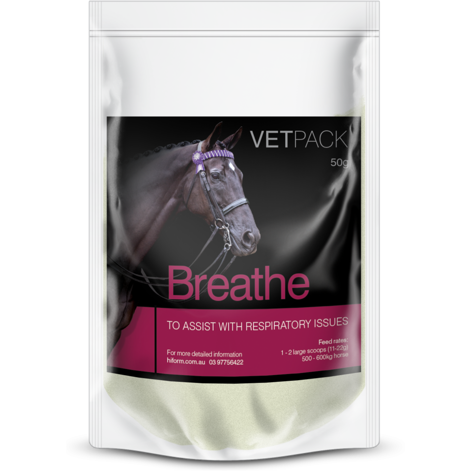 Hi Form Breathe 50g vet pack sachet label