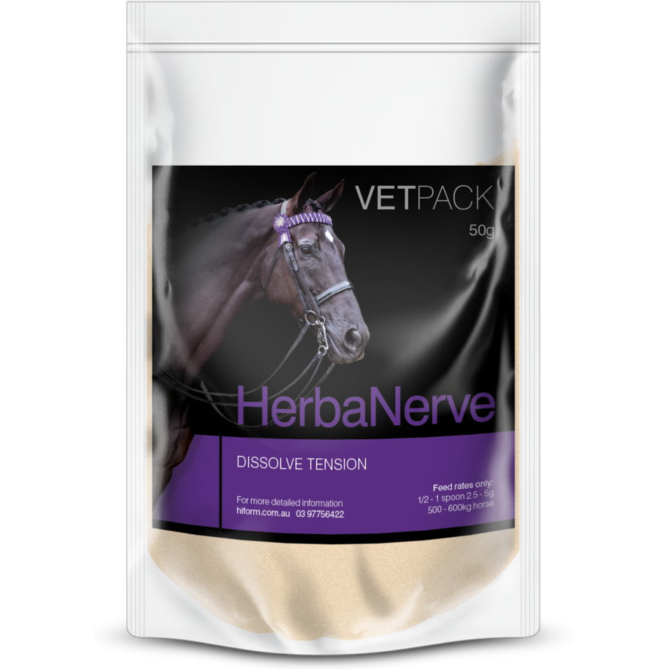 Hi Form HerbaNerve 50g vet pack sachet label