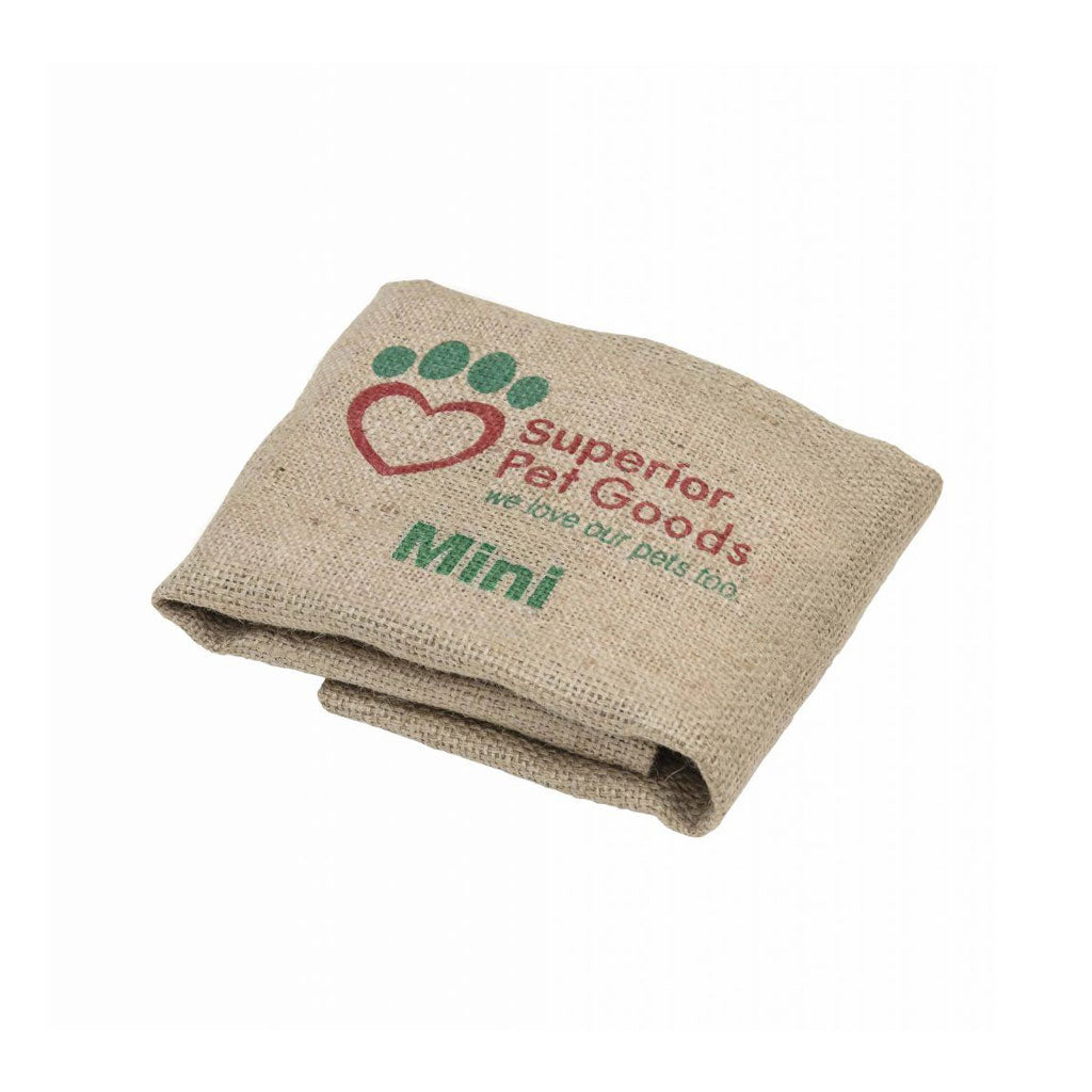 Superior Pet Goods Fitted Hessian Dog Bed Cover in Mini, folded