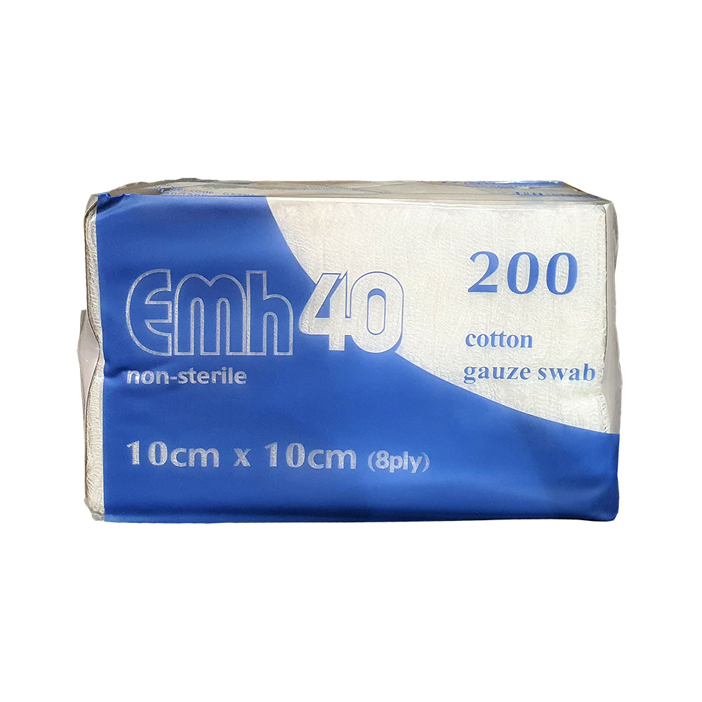Emerham woven gauze swabs 8 ply 7.5cm, 200 pack