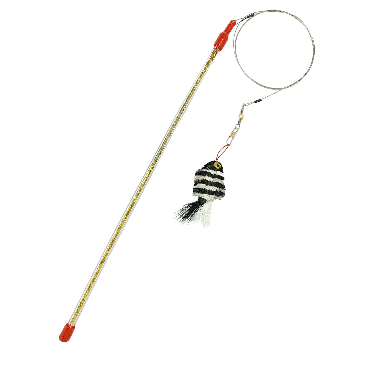 Go Cat Zebrafish teaser wand cat toy on retail packaging