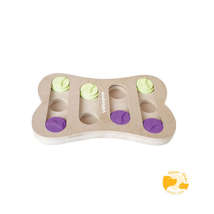 Vetopop Wooden Treat Dispenser Dog Puzzle - Bone