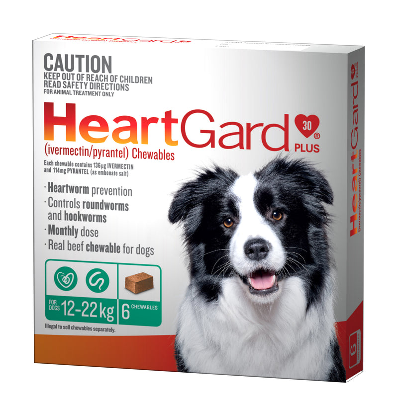 HeartGard Plus for Dogs - 6 Pack Medium (12-22kg) | PeekAPaw Pet Supplies
