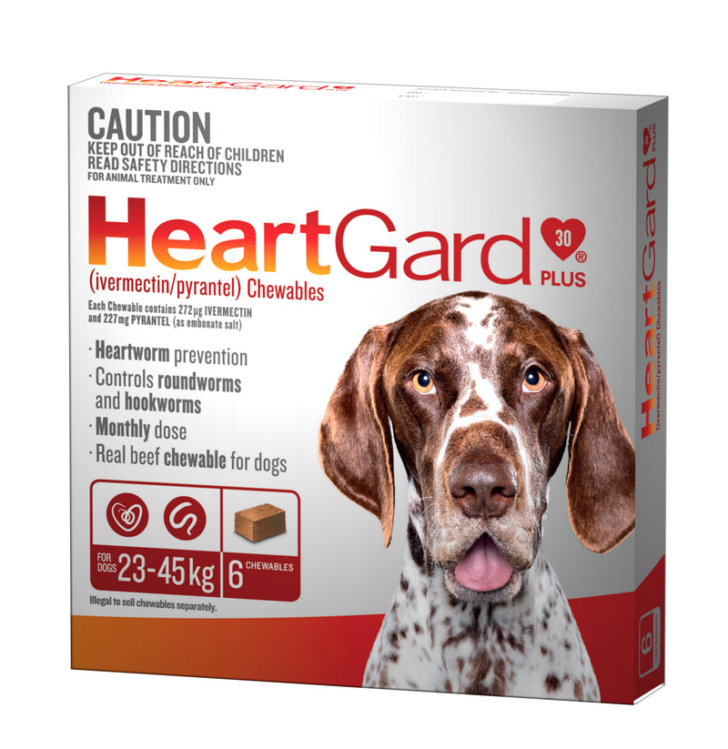 HeartGard Plus for Dogs - 6 Pack Large (23-45kg) | PeekAPaw Pet Supplies