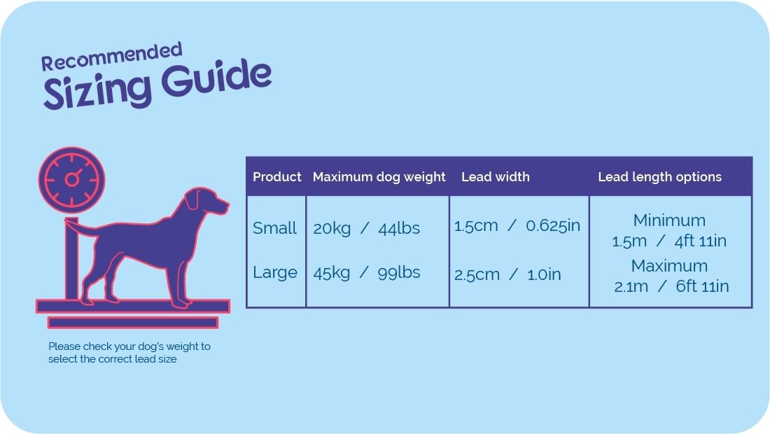Halti Active Lead size guide | PeekAPaw