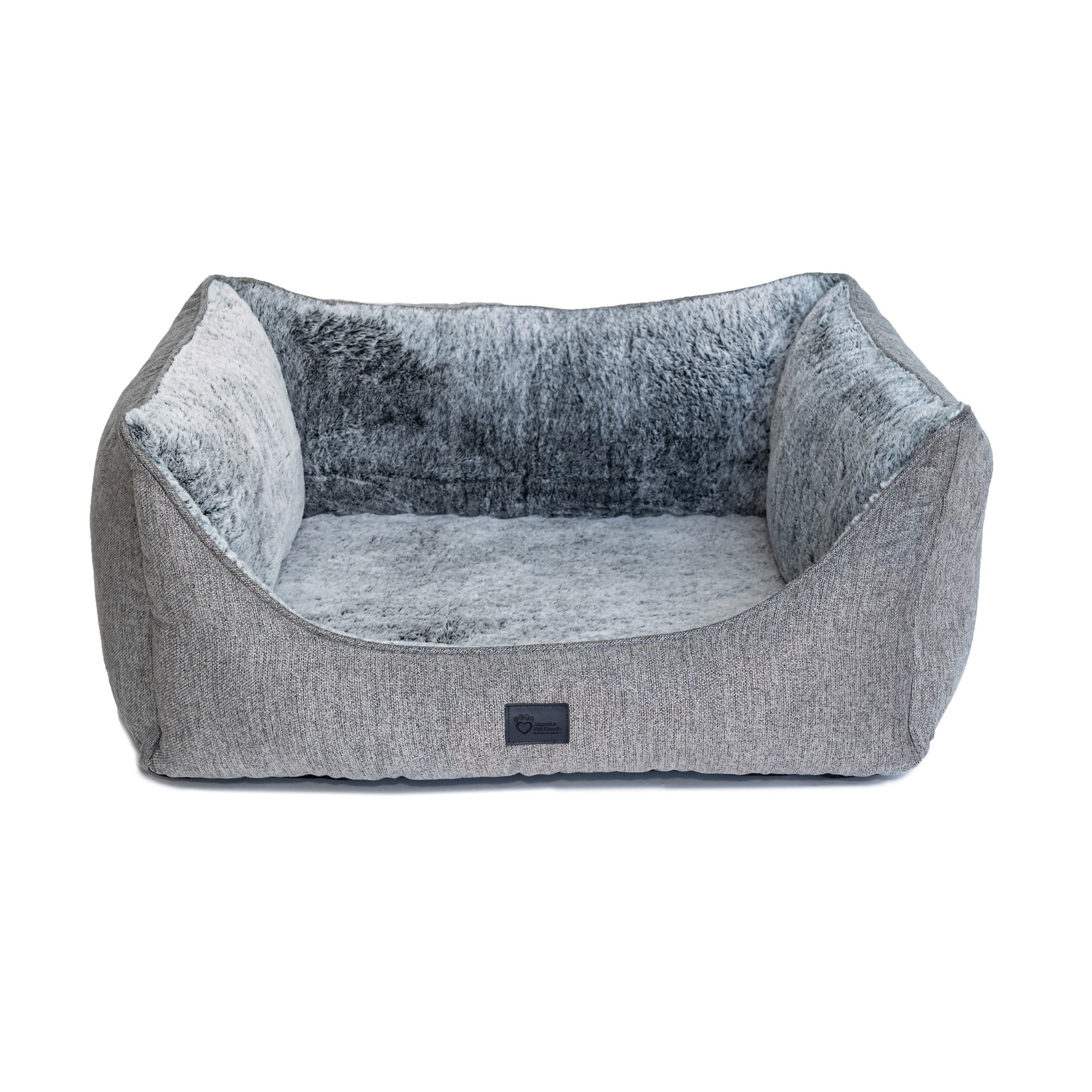 Superior Pet Goods High Side Hideout Ortho Dog Bed in Artic Faux Fur
