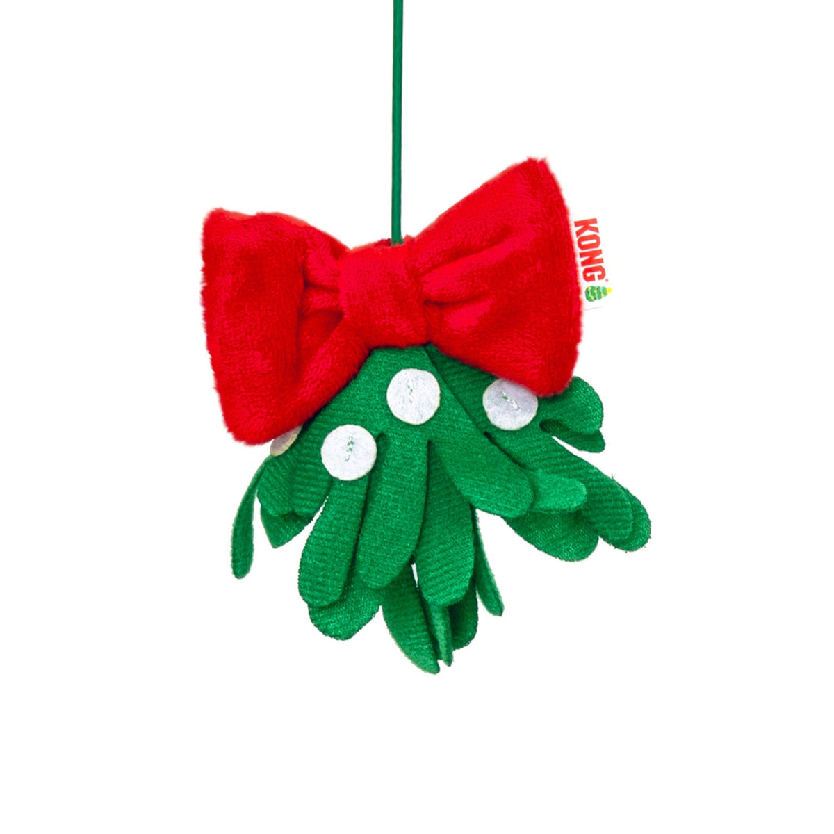 Close-up of the mistletoe dangler and catnip filled toy