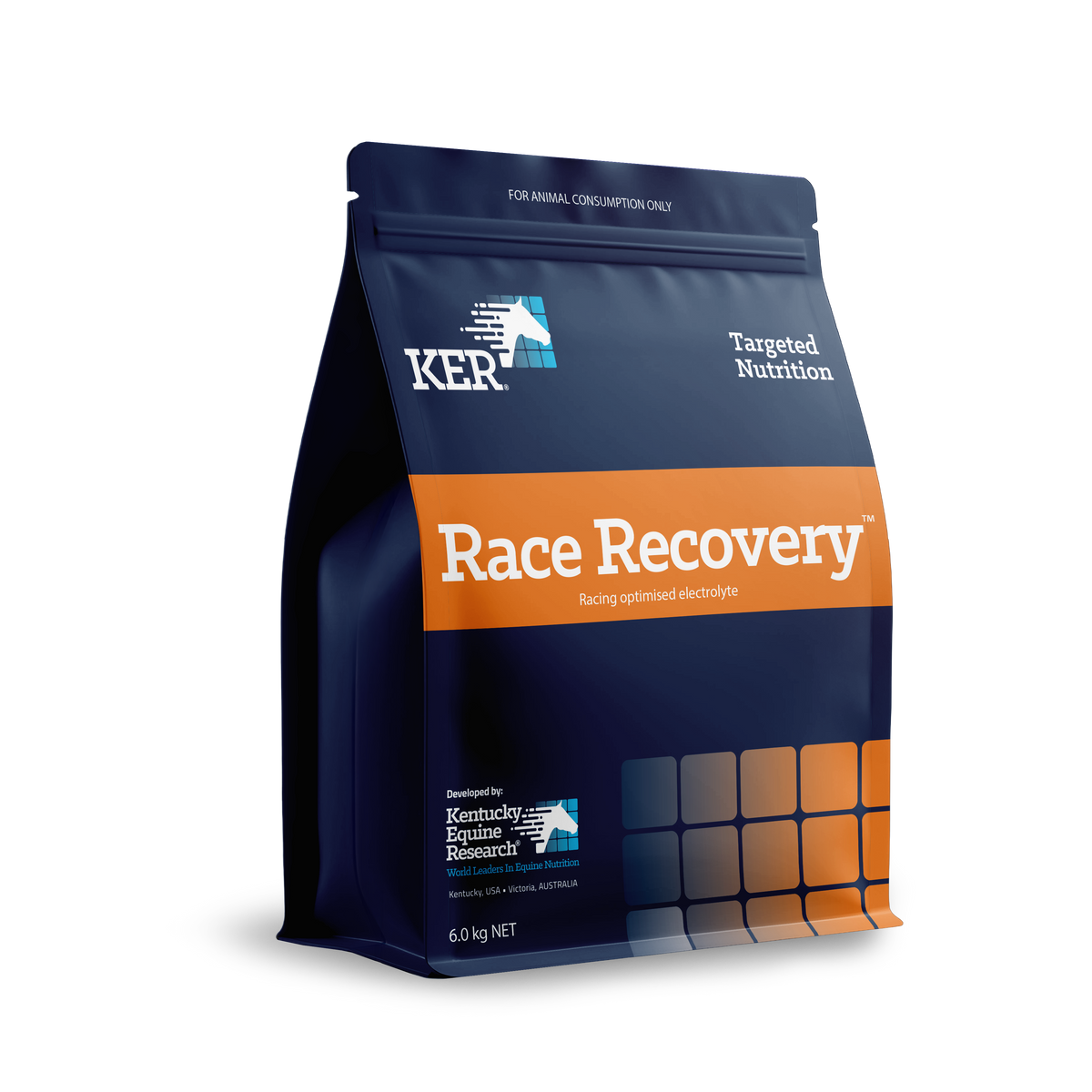 KER Race Recovery 6kg pack, racing-optimised electrolyte for horses