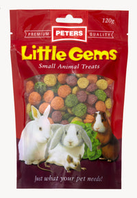 Peters Little Gems 120g pack front — maize and red beet small animal treats