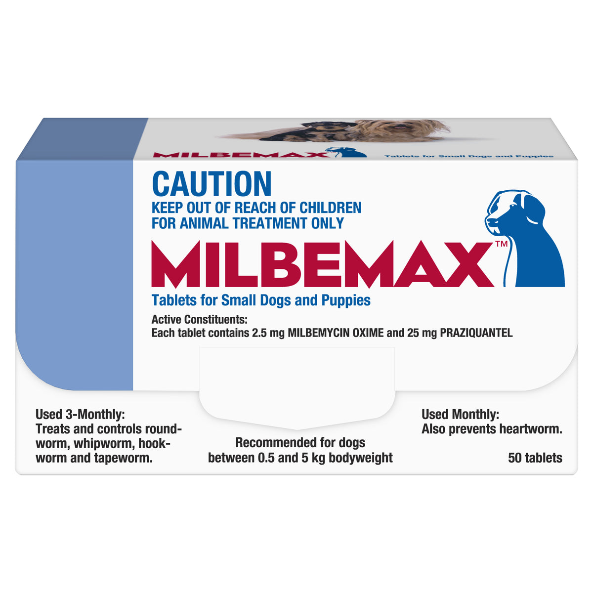 Milbemax All Wormer for Small Dogs 0.5-5kg – 50 tablet pack