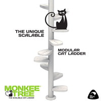 Monkee Tree brand graphic headed 'The unique scalable modular cat ladder'