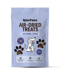 Raw Pawz Mackerel Strip Dog Treats 100g pack, front of pack