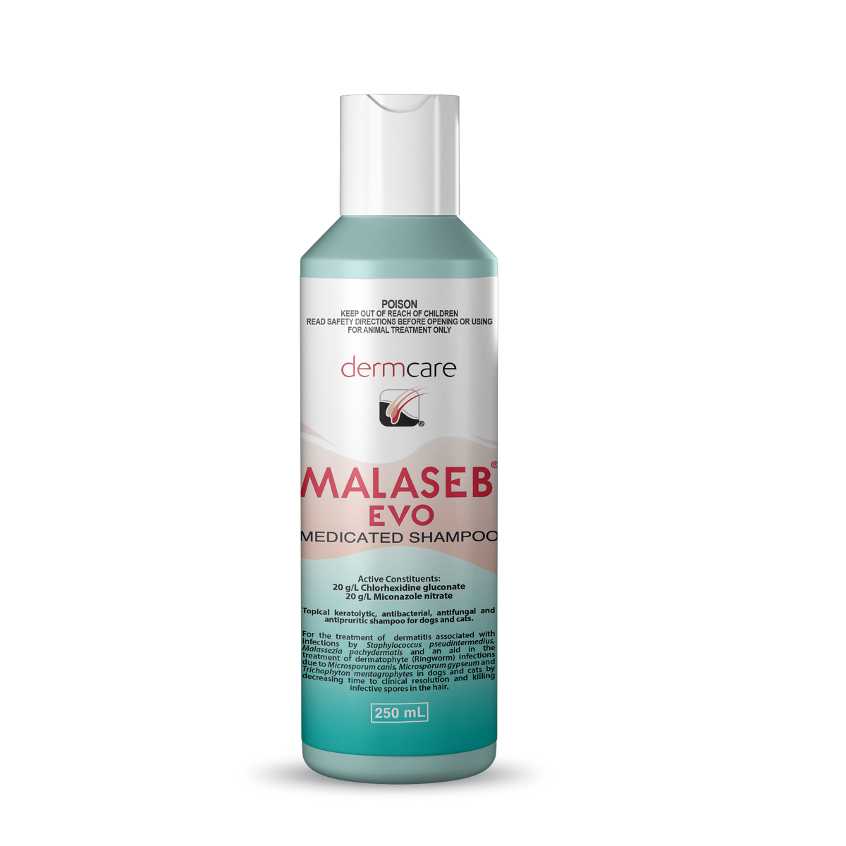 Dermcare Malaseb EVO Medicated Shampoo 250ml bottle
