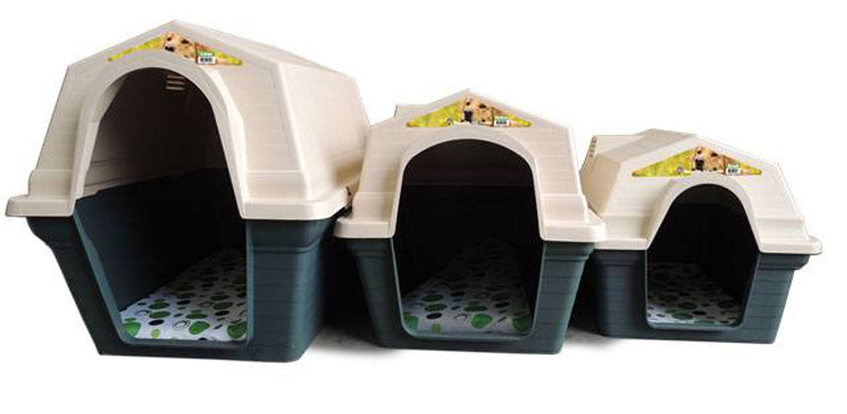 Superior Pet Goods Moulded Plastic Kennel in three sizes side by side