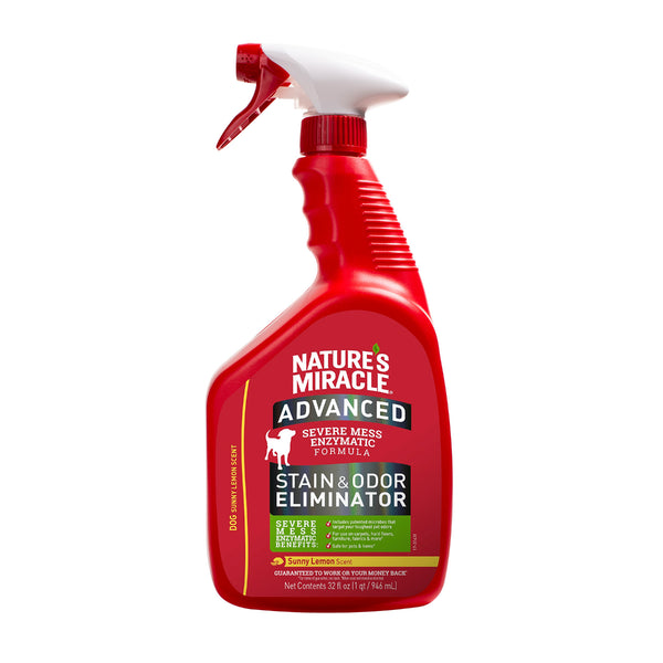 Nature's Miracle Advanced Formula Stain & Odor Remover Lemon Scent - 946ml | PeekAPaw Pet Supplies