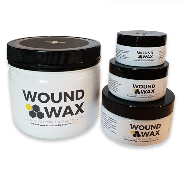 Wound Wax honey and beeswax salve range, tubs in multiple sizes