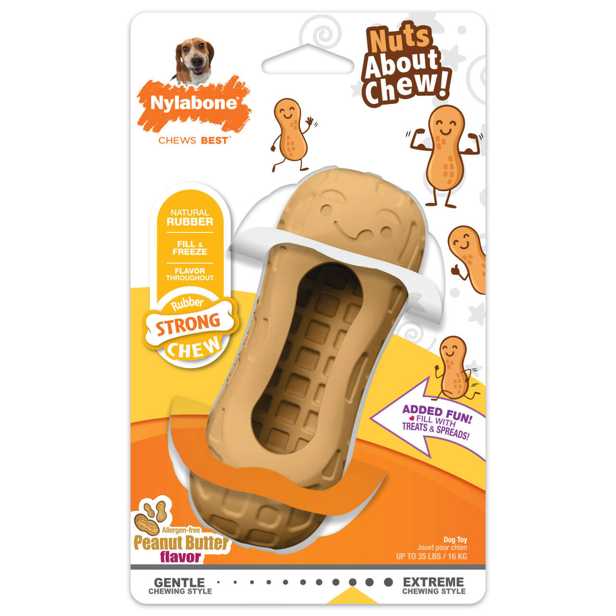 Nylabone Power Chew Treat Toy Peanut Butter Flavor - Medium/Wolf