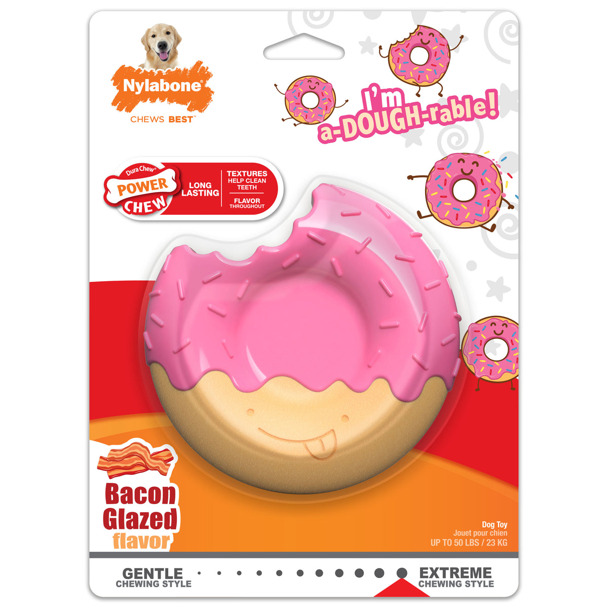 Nylabone Power Chew Dog Toy Bacon Glaze Flavor - Large/Giant