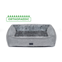 Superior Pet Goods Ortho Dog Lounger in Artic Faux Fur