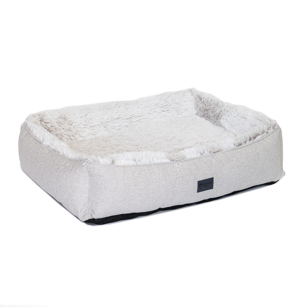 Superior Pet Goods Ortho Dog Lounger in Aspen Faux Fur