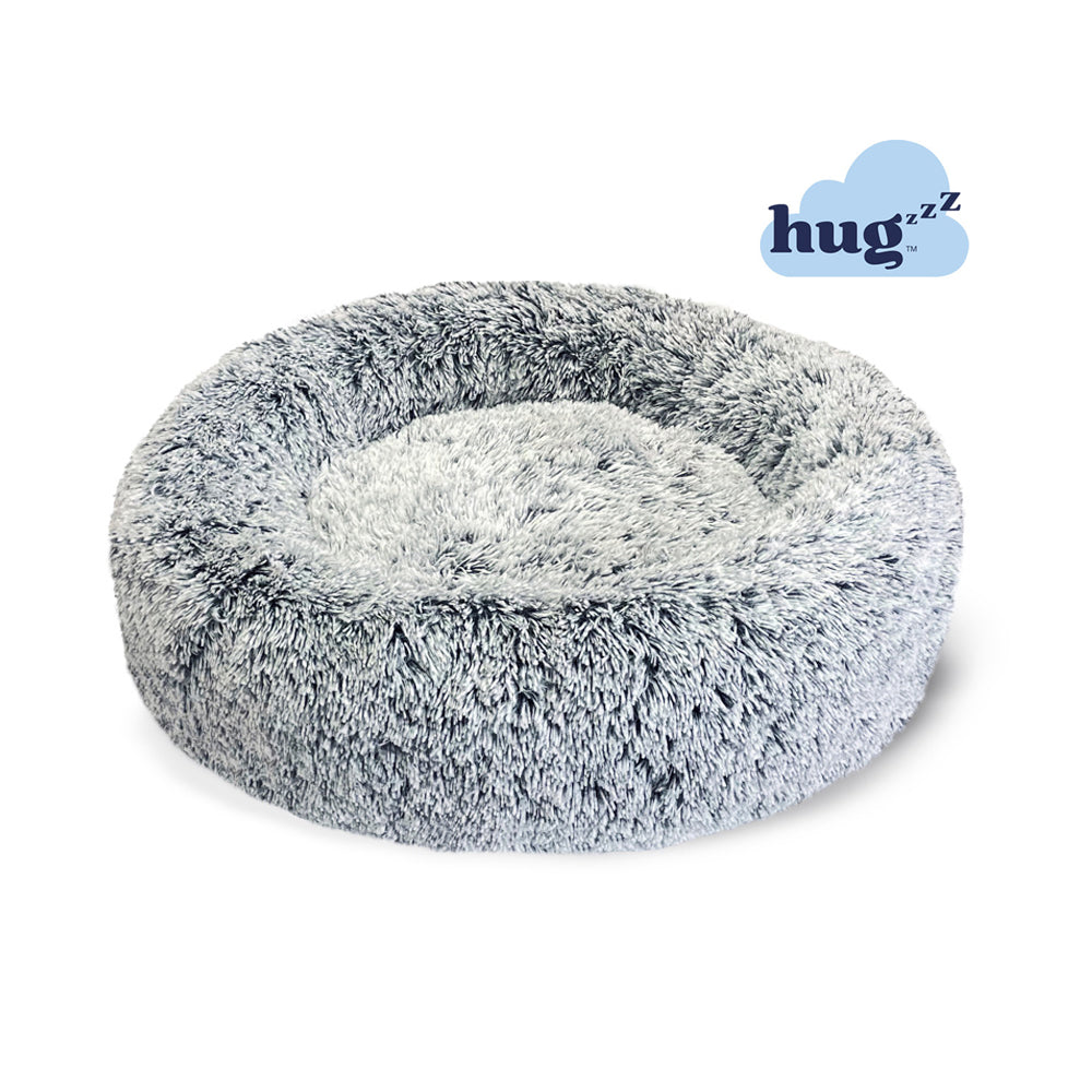 Superior Pet Goods Hugzzz Ortho Curl Up Cloud Calming Dog Bed in Dove Grey