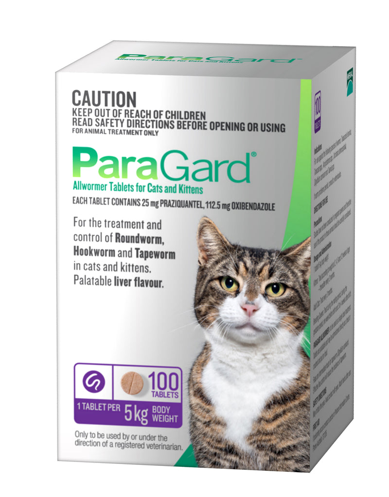 ParaGard Allwormer Tablets for Cats & Kittens - 100 Pack | PeekAPaw Pet Supplies