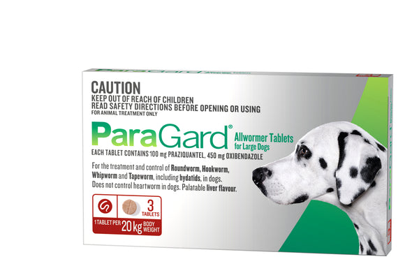 ParaGard Allwormer Tablets for Dogs - Large(10-20KG) 3 Pack | PeekAPaw Pet Supplies