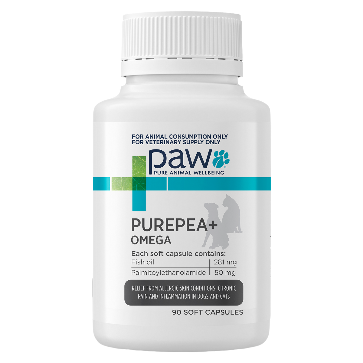 PAW by Blackmores PurePEA+ Omega for Dogs and Cats 90 Capsules