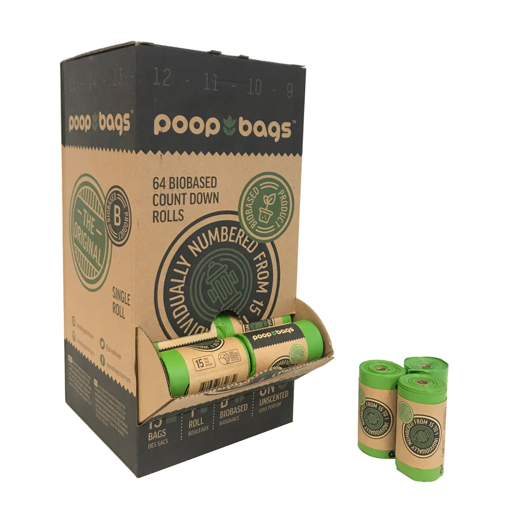 The Original Poop Bags Countdown Single Roll Counter Box 64 Rolls