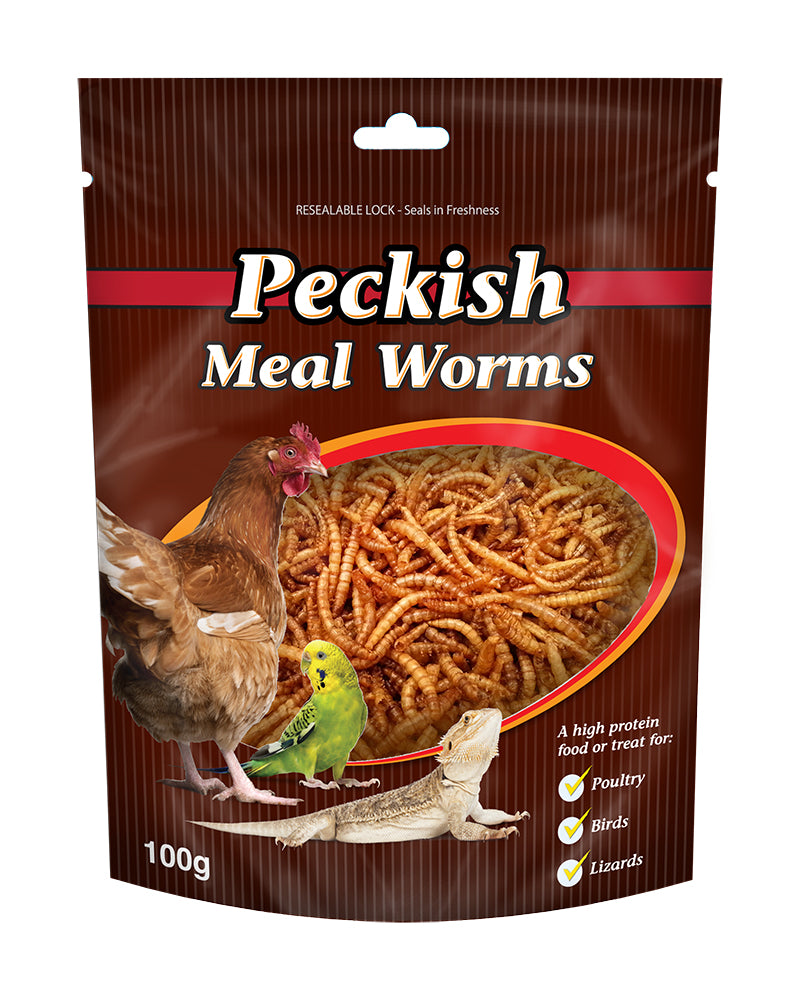 Peckish Dried Mealworms 100g pack front | PeekAPaw Pet Supplies