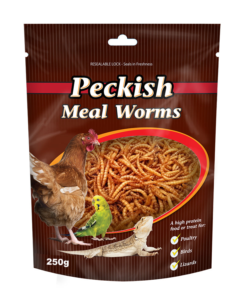 Peckish Dried Mealworms 250g pack front | PeekAPaw Pet Supplies
