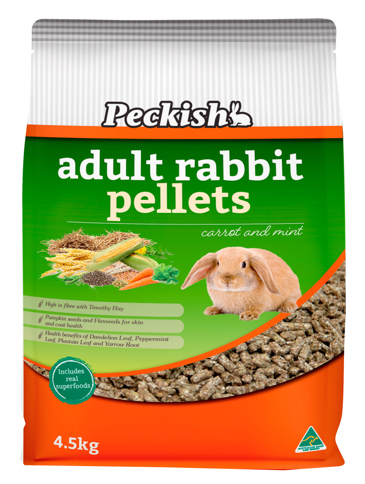 Peckish Adult Rabbit Pellets 4.5kg bag front | PeekAPaw Pet Supplies