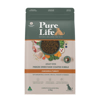 Pure Life Freeze-Dried Raw-Coated Adult Chicken & Turkey 2.5kg bag front