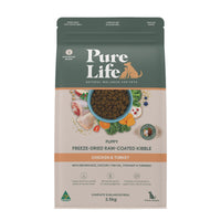 Pure Life Freeze-Dried Raw-Coated Puppy Chicken & Turkey bag front