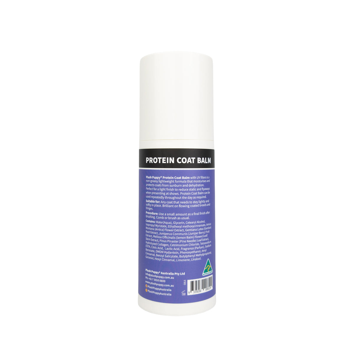 Plush Puppy Protein Coat Balm 200ml – back label with directions
