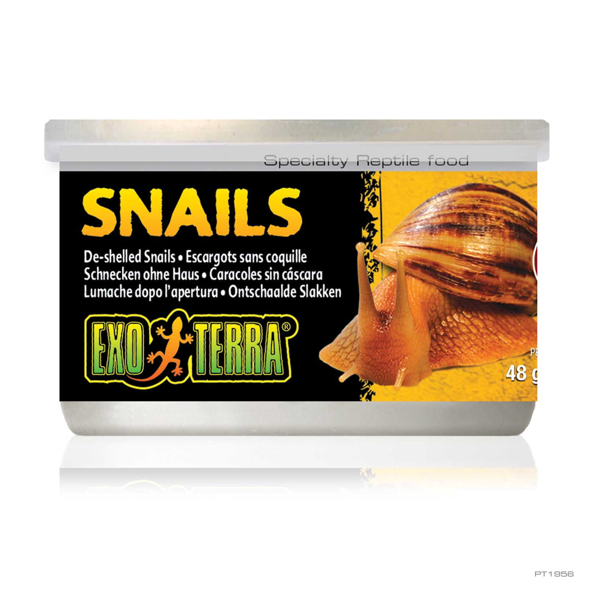 Exo Terra Unshelled Snails Reptile Treats 48g can, item PT1956 | PeekAPaw Pet Supplies