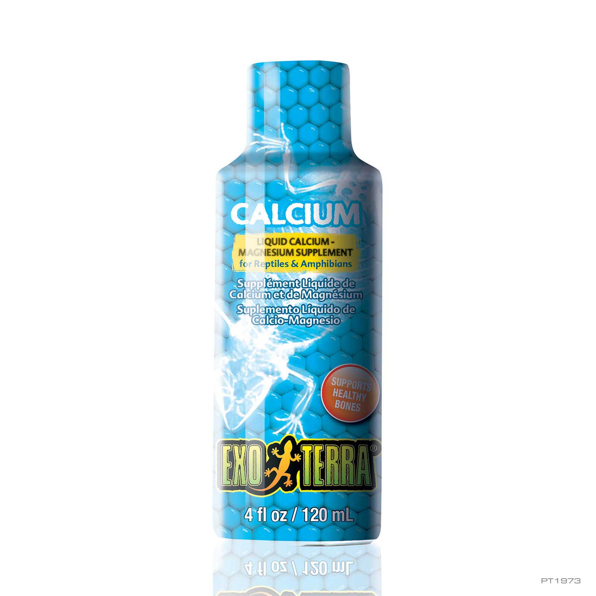 Exo Terra Liquid Calcium + Magnesium Supplement 120ml bottle, item PT1973 | PeekAPaw Pet Supplies